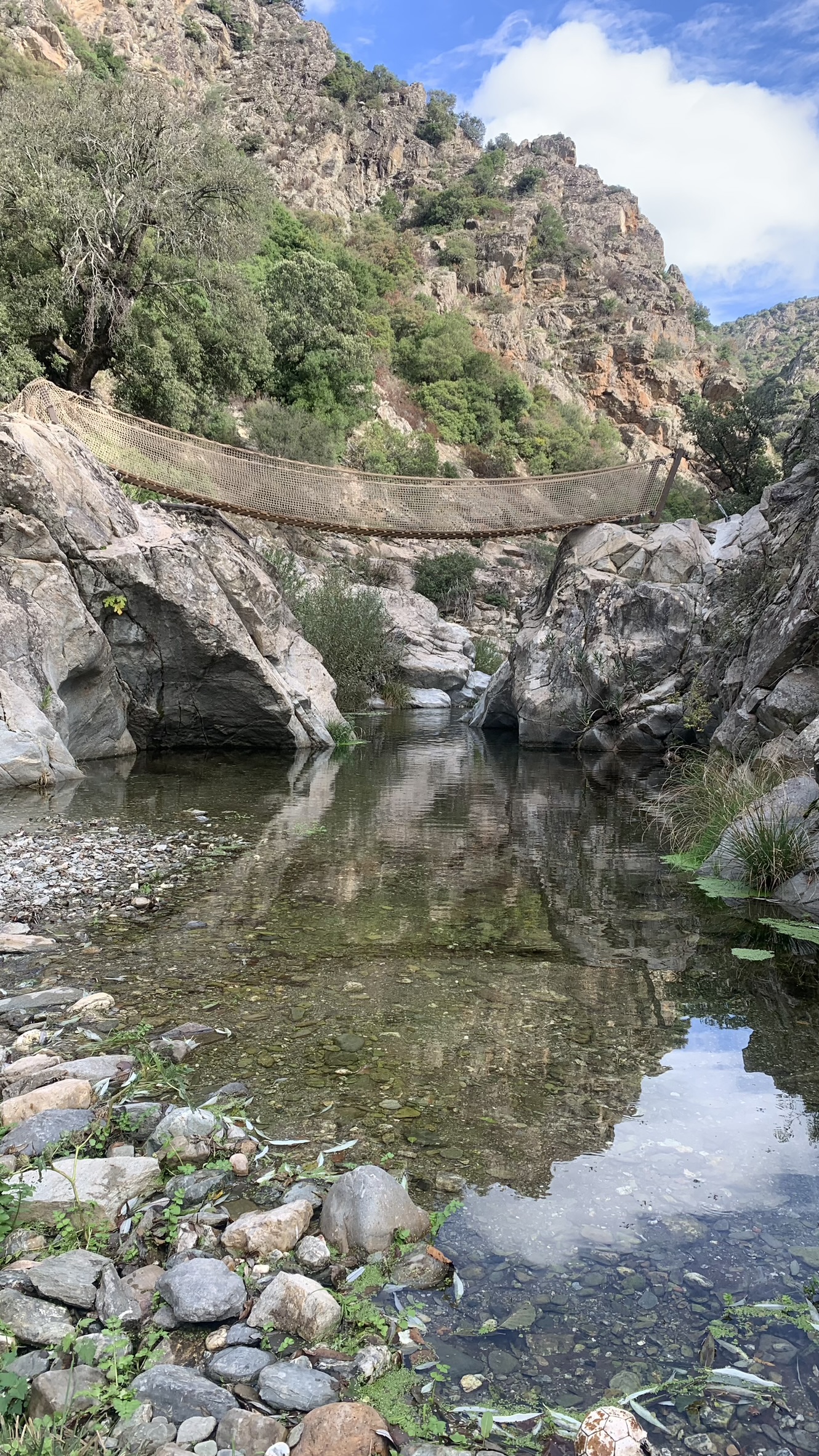 Tibetan bridge over the Nuluttu river